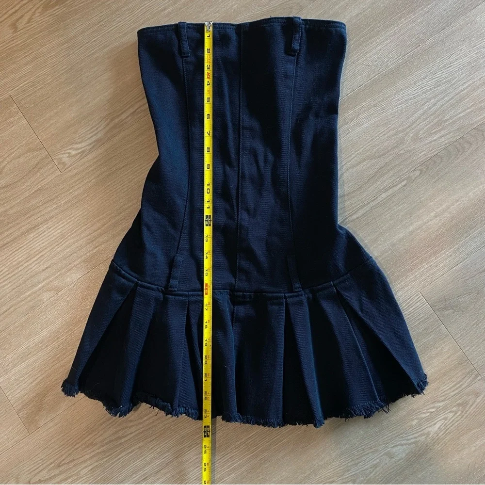 Edikted strapless black denim dress- missing belts XS - Picture 7 of 7